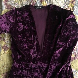 ASOS Dresses - ASOS Crushed Velvet Deep V Bodycon Mini Dress ASOS Dresses - ASOS Crushed Velvet Deep V Bodycon Mini Dress
